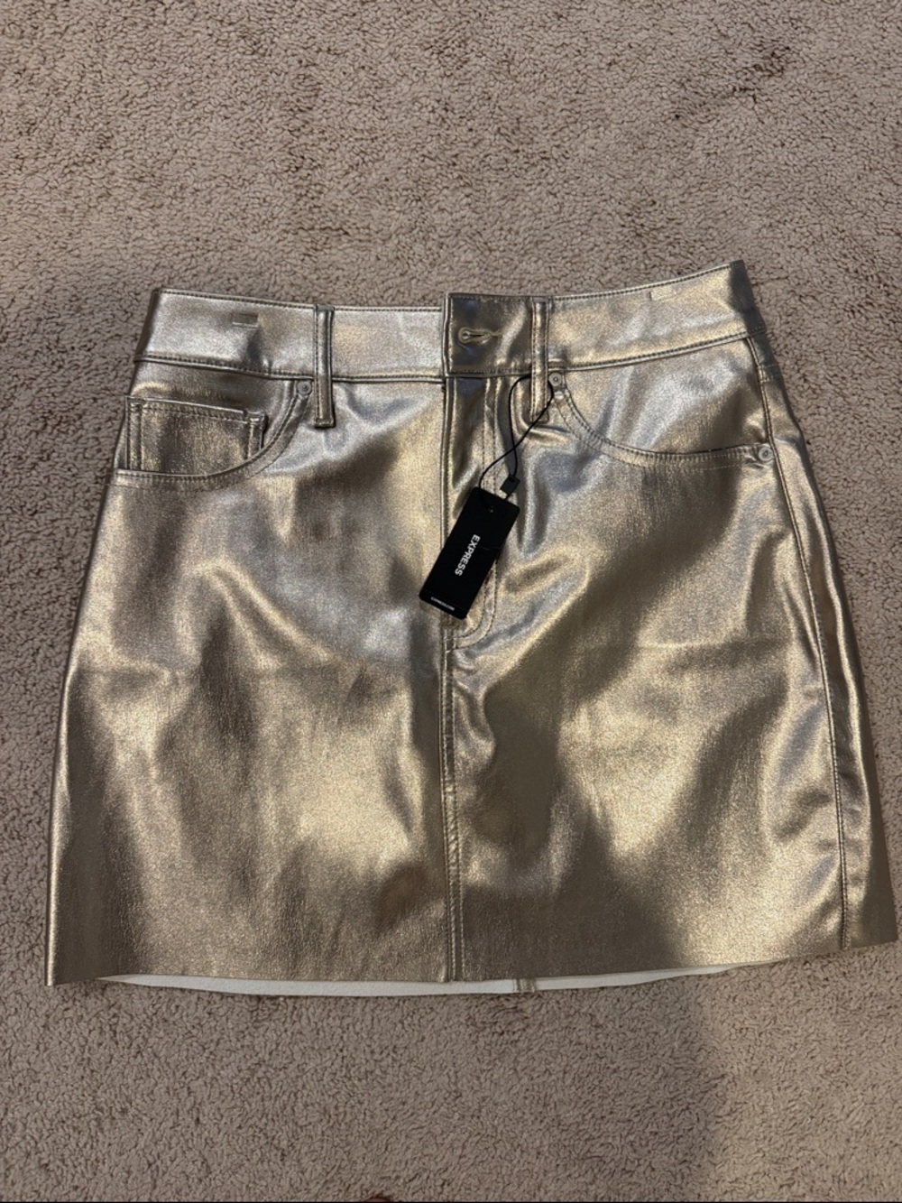 Metallic Gold Mini Skirt